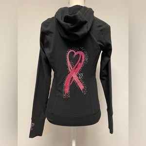 NWOT NY & Company Pink Ribbon Hoodie Rhinestone Detailing Sz XS